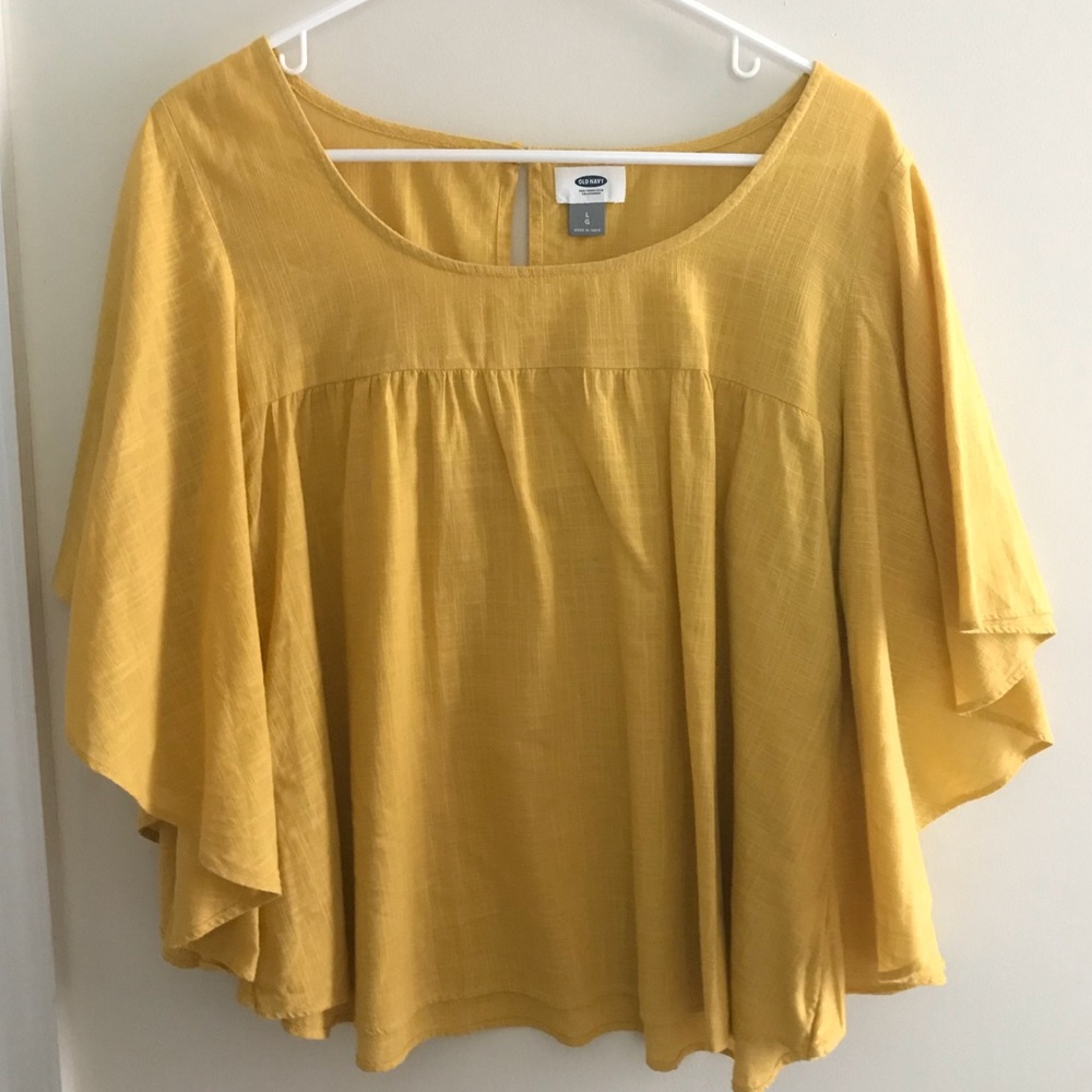 Boho Gold Yellow Dolman Sleeve cotton top